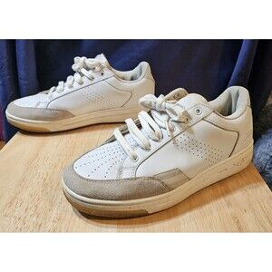 FUBU Fashion Leather Sneakers Shoes 200711W White w/Tan  Mens Sz 8.5 Womans 10